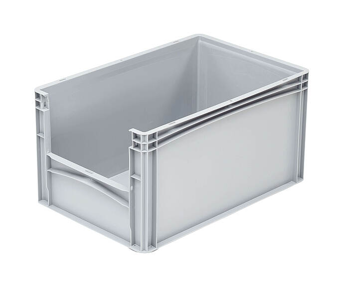 Plastové nádoby s kontrolným okienkom basicline 600 x 400 x 320 mm - Celoplastový kontajner s kontrolným okienkom - séria basicline